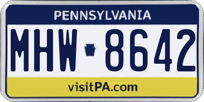 PA license plate MHW8642