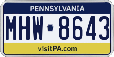 PA license plate MHW8643