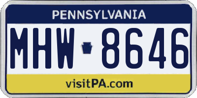 PA license plate MHW8646