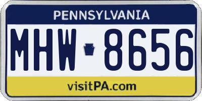 PA license plate MHW8656
