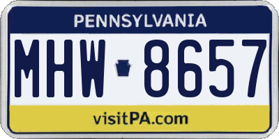 PA license plate MHW8657