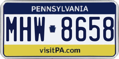 PA license plate MHW8658