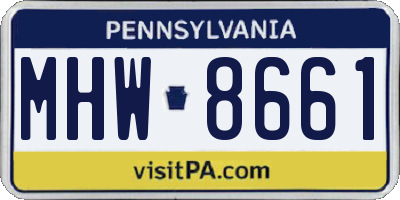 PA license plate MHW8661