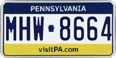 PA license plate MHW8664
