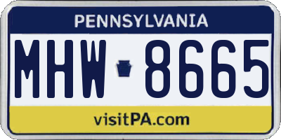 PA license plate MHW8665