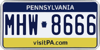 PA license plate MHW8666