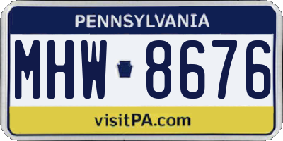 PA license plate MHW8676