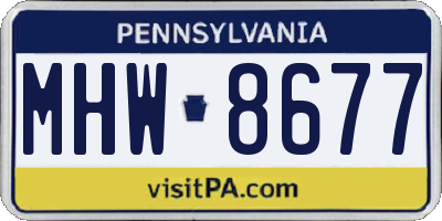PA license plate MHW8677