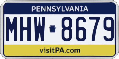 PA license plate MHW8679