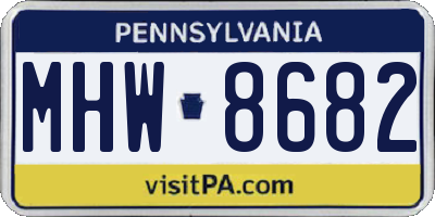 PA license plate MHW8682