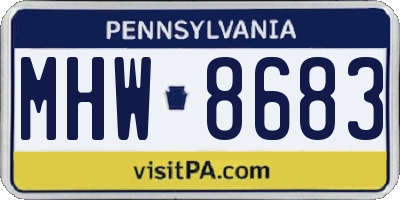 PA license plate MHW8683