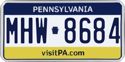 PA license plate MHW8684