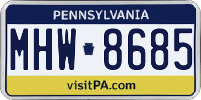 PA license plate MHW8685
