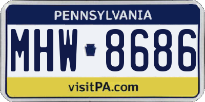 PA license plate MHW8686