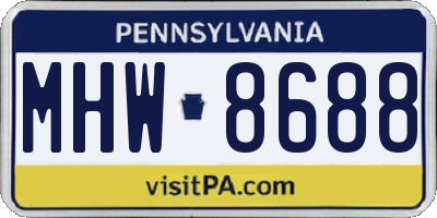 PA license plate MHW8688