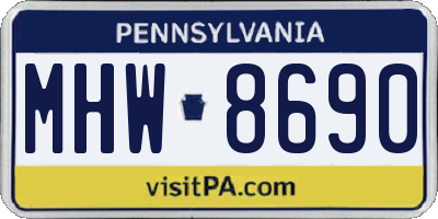 PA license plate MHW8690