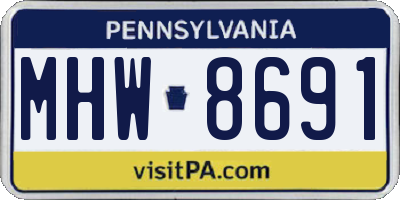 PA license plate MHW8691