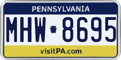 PA license plate MHW8695