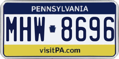 PA license plate MHW8696
