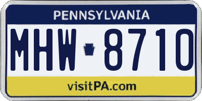 PA license plate MHW8710
