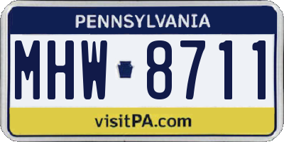 PA license plate MHW8711