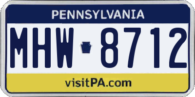 PA license plate MHW8712
