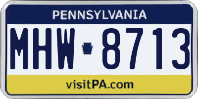 PA license plate MHW8713