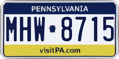 PA license plate MHW8715