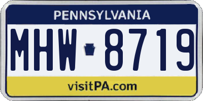 PA license plate MHW8719