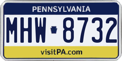 PA license plate MHW8732