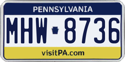 PA license plate MHW8736