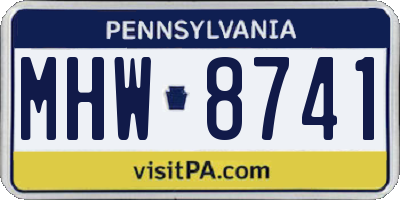 PA license plate MHW8741