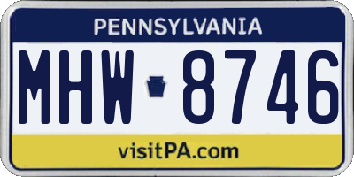 PA license plate MHW8746