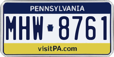 PA license plate MHW8761