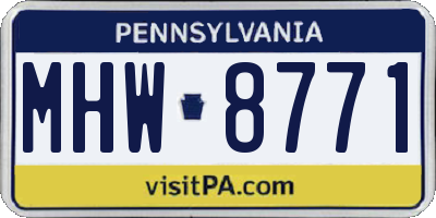 PA license plate MHW8771