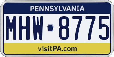 PA license plate MHW8775