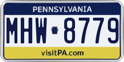 PA license plate MHW8779