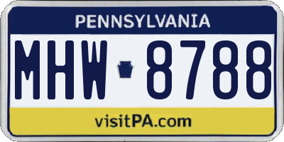 PA license plate MHW8788