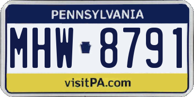 PA license plate MHW8791