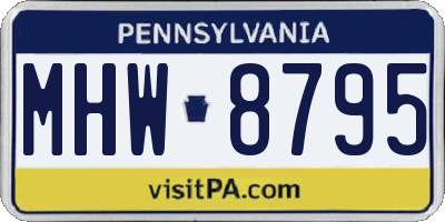 PA license plate MHW8795
