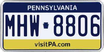 PA license plate MHW8806
