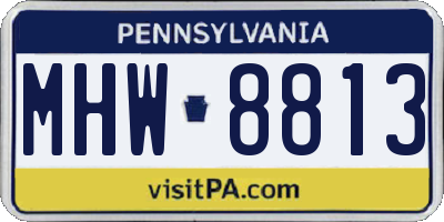 PA license plate MHW8813