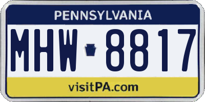PA license plate MHW8817