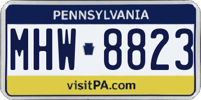 PA license plate MHW8823