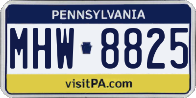 PA license plate MHW8825