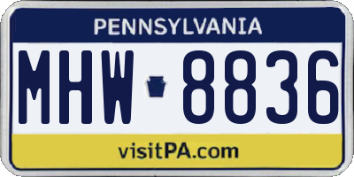 PA license plate MHW8836