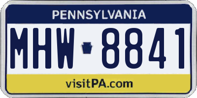 PA license plate MHW8841