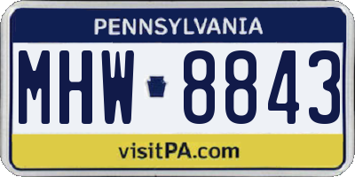 PA license plate MHW8843