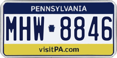 PA license plate MHW8846
