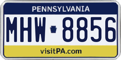 PA license plate MHW8856